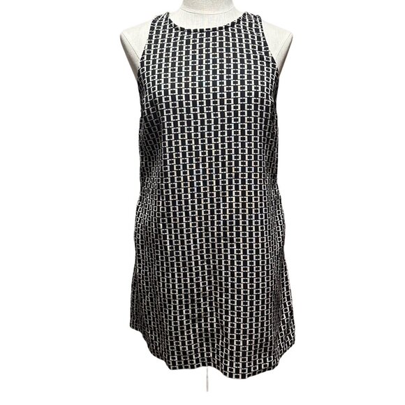 Alice & Olivia Geometric Print  Straight Mini Dress M Pockets - Picture 1 of 6